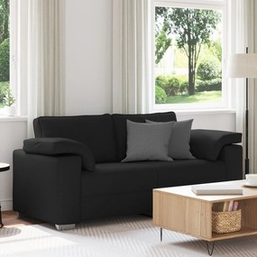 Μαύρος Καναπές Loveseat 140 εκ Υφασμάτινος