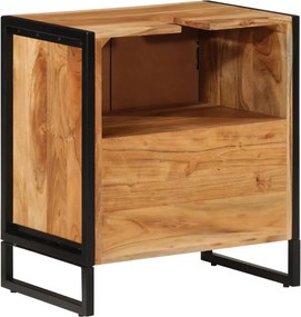 vidaXL Ντουλάπι Μπάνιου Επιτοίχιο 55x35x60 εκ. Μασίφ Ακακία/Σίδερο