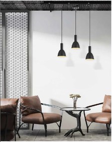 SE21-BL-4-BL3-MS2 ADEPT TUBE Black Pendant Black Metal Shade+