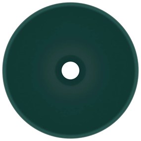 Νιπτήρας Πολυτ. Στρογγυλός Σκ. Πράσινο Ματ 32,5x14 εκ Κεραμικός - Πράσινο