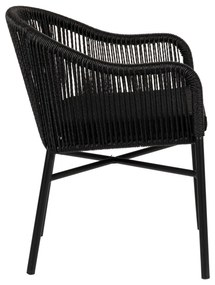 Πολυθρόνα Κήπου KAGERA Μαύρο Αλουμίνιο/Rattan 57x58x77cm - 14840003 - 14840003