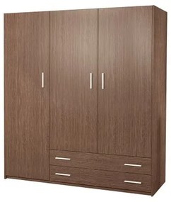 Intrahome Ντουλάπα τρίφυλλη σε καρυδί χρώμα 150x60x180 Intrahomesa-00652482