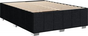 vidaXL Κρεβάτι Boxspring με Στρώμα Μαύρο 140x200 εκ. Υφασμάτινο