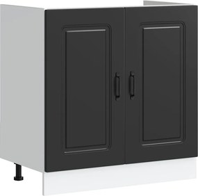 vidaXL Ντουλάπι βάσης νεροχύτη Kalmar Μαύρο 80x46x81,5 εκ. Επεξ. Ξύλο