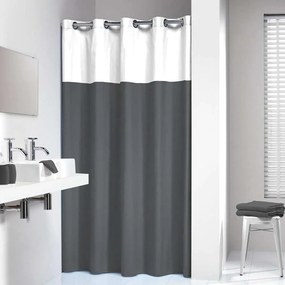 Κουρτίνα Μπάνιου Υφασμάτινη Double Grey Sealskin 180Πx200Υ Cotton-Polyester