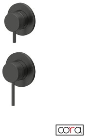 Cora Cosmo Μίκτης εντοιχισμού με εκτροπέα 2/3 εξόδων PVD Black Brushed