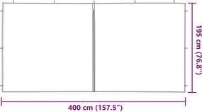 vidaXL Πλευρική Σκηνής Πάρτι 2 pcs Μπλε 400 x 195 εκ.