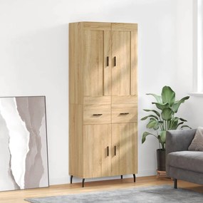 vidaXL Ντουλάπι Sonoma δρυς 69,5 x 34 x 180 εκ. από Επεξεργασμένο Ξύλο
