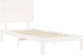 vidaXL Σκελετός Κρεβατιού Χωρίς Στρώμα Λευκό 100x200 εκ. Μασίφ Πεύκο