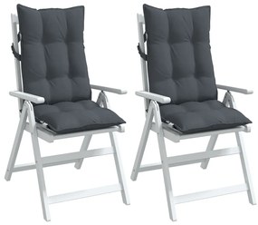Μαξιλάρια Καρέκλας με Πλάτη 2 τεμ. Ανθρακί από Ύφασμα Oxford - Ανθρακί