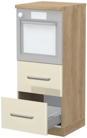 Επιδαπέδιο ντουλάπι φούρνου ψηλό Modena K14-60-2MB-Δρυς - Μπεζ - 60.00Χ60.00Χ148.00cm