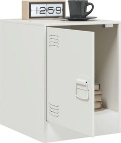 vidaXL Κομοδίνο Λευκό 34,5 x 39 x 44 εκ. από Χάλυβα