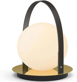 Φωτιστικό Επιτραπέζιο Επαναφορτιζόμενο Bola Lantern 10719 24,1x33cm Dim Led 280lm 3,2W Black-Brass Pablo Designs