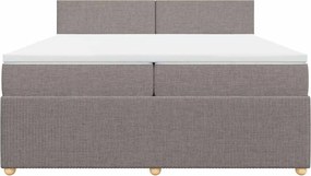vidaXL Κρεβάτι Boxspring με Στρώμα Taupe 200x200 εκ. Υφασμάτινο