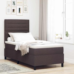 vidaXL Κρεβάτι με Στρώμα Καφέ 80x200 cm Ύφασμα