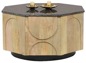 Τραπεζάκι Καφέ DKD Home Decor Μάρμαρο Ξύλο από Μάνγκο 80 x 80 x 45 cm