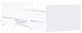 Πλαίσιο Κρεβατιού με Κεφαλάρι &amp; Ποδαρικό Λευκό 75 x 190 εκ. - Λευκό