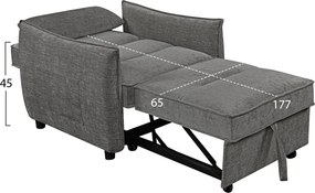 ΠΟΛΥΘΡΟΝΑ-ΚΡΕΒΑΤΙ ORYN HM3307.01 ΓΚΡΙ ΥΦΑΣΜΑ 85x88x78Υεκ.