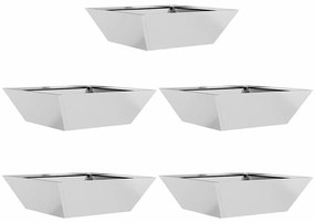 vidaXL Κηπάκι Μπολ Γλάστρες 5 τεμάχια 50x50x15 εκ Γαλβανισμένο Ατσάλι.