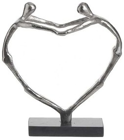 Διακοσμητικό Καρδιά 3-70-155-0021 22x8x20cm Black-Silver Inart Μέταλλο