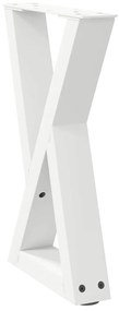 vidaXL Πόδια Τραπεζιού Σαλονιού 2 τεμ. Λευκά 38x(42-43,3) εκ. Ατσάλι