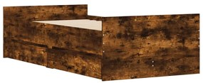 vidaXL Πλαίσιο Κρεβατιού Με Συρτάρια Δρυς 75x190 εκ Small Single