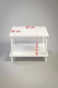 Τραπεζάκι Σαλονιού Λευκό LODOME 60x60x42.5
