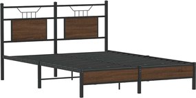 vidaXL Πλαίσιο κρεβατιού χωρίς στρώμα καφέ δρυς 140x190 cm