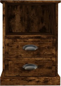 vidaXL Κομοδίνο Καπνιστή Δρυς 43x36x60 εκ.