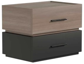 Κομοδίνο Sonlen pakoworld mdf σε sonoma-ανθρακί απόχρωση 60x40x44.5εκ