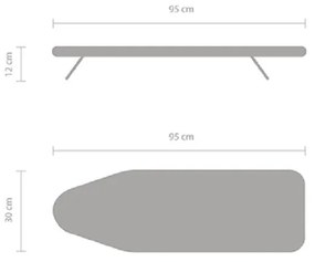 Τραπέζι σιδερώματος Brabantia S 1000819, 95x30 cm, Compact, γάντζος για κρέμασμα, Πολύχρωμο