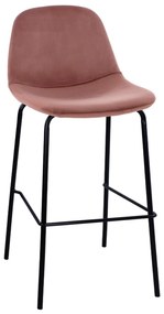 bar stool, dusty pink velvet, metal legs, 47x51x96