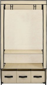 vidaXL Ντουλάπα Κρεμ 87x49x159 εκ. Ύφασμα