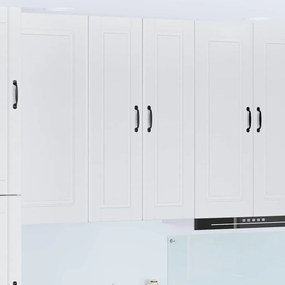 vidaXL Κρεμαστό ντουλάπι κουζίνας με ράφι Υψηλής γυαλάδας λευκό