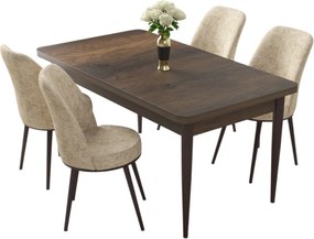 Dining Table &amp; Chairs Set (5 Pieces) Nil - Baroque, Cream Baroque
Cream