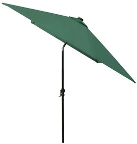 Ομπρέλα Πράσινη 2 x 3 μ. με LED και Ατσάλινο Ιστό - Πράσινο