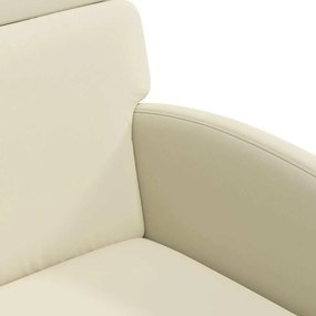 vidaXL Καρέκλες Φαγητού με Ρόδες 2 τμχ. Τεχνητό δέρμα Κρεμ