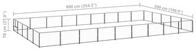 vidaXL Σπιτάκι Σκύλου Μαύρο 45 μ² Ατσάλινο