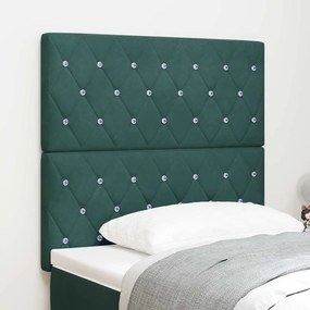 vidaXL Βελούδινο Κεφαλάρι Argyle Σκούρο πράσινο 90 cm Βελούδο