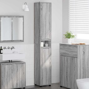 vidaXL Ντουλάπι Μπάνιου Γκρίζο Σονομα 30,5 x 30 x 195 εκ