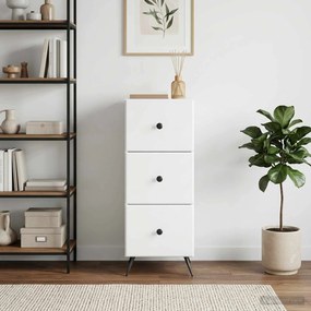 vidaXL Ντουλάπι με Συρτάρια Λευκό 33 x 34,5 x 90 εκ Επεξεργασμένο Ξύλο