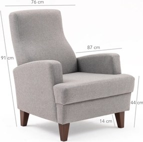 Wing Chair Kana Bergere - Light Grey Light Grey