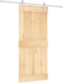 vidaXL Συρόμενη Πόρτα Φυσικό και Λευκό 90 x 210 cm