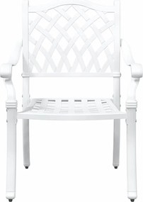 vidaXL Σερβίτσιο τραπεζιού κήπου 3 pcs Λευκό Χυτό αλουμίνιο