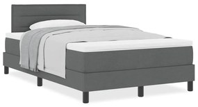 vidaXL Κρεβάτι box spring με στρώμα Σκούρο Γκρι 120 x 200 cm ύφασμα