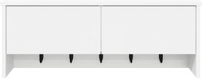 vidaXL Τοίχου Κρεμάστρα Λευκό 80 x 20 x 30 cm Επεξεργασμένο ξύλο