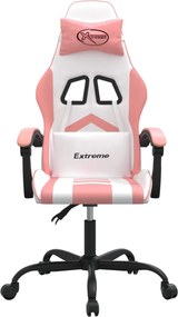 vidaXL Καρέκλα Gaming Λευκό και Ροζ από Συνθετικό Δέρμα