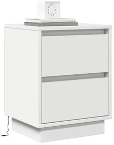 vidaXL Κομοδίνο με 2 pcs Λευκό 39 x 34.5 x 50 εκ. Επεξεργασμένο ξύλο