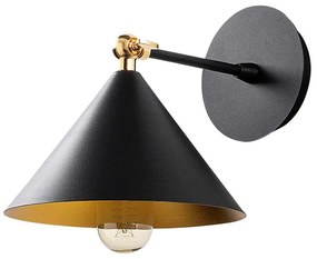 Φωτιστικό Τοίχου - Απλίκα Berceste 521SHN2152 19x26x20cm 1xE27 40W Black-Gold Opviq