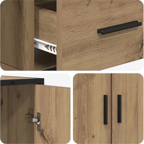 vidaXL Πλαϊνό γραφείο Artisan Δρυς 92 x 35 x 76 εκ. Επεξεργασμένο Ξύλο
